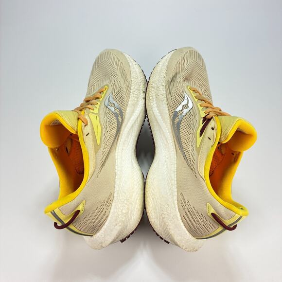 Saucony Triumph 21 Beige Yellow Running Shoes S10881-30 Women's Sz 11.5 Men's 10 - Picture 7 of 11